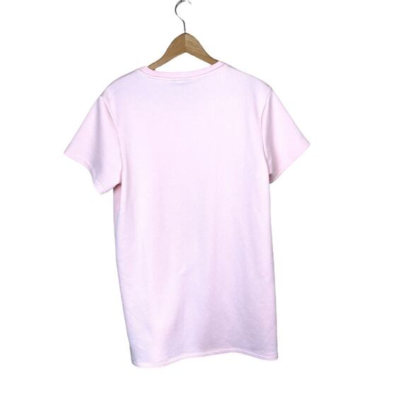 Adidas Originals Baby Pink Trefoil Athletic Tee Shirt Shift Dress Women's M - Picture 3 of 5